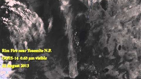 Satellite View of Rim Fire near Yosemite National Park