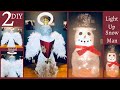 Dollar Tree Holiday DIY | Two Indoor Outdoor Large Angel & Light Up Snowman ￼| Home Decor 2021