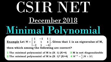 CSIR NET MATHEMATICS| Linear Algebra | How to identify Minimal polynomial from the given option?