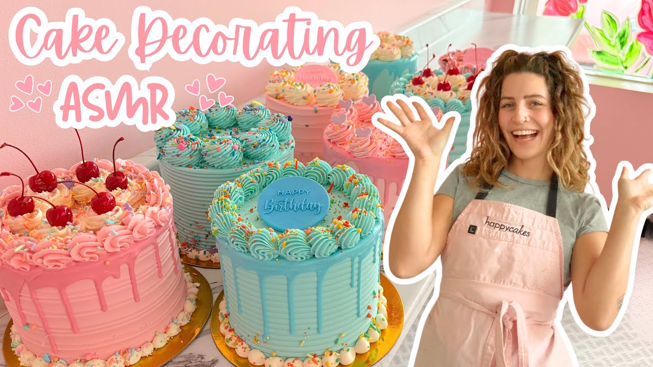Satisfying Cake Decorating ASMR | 8 Cakes in 40 Minutes! [No Talking] [No Music]