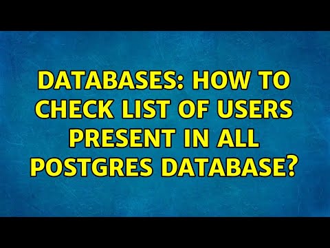 Databases: How to