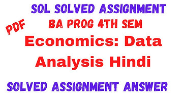 Sol Assignment 2021| Economics Data Analysis Answer In Hindi | Ba Prog 4th Sem | Sarkari Result
