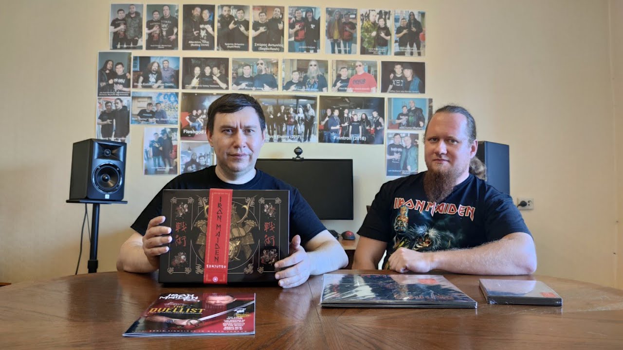 Iron Maiden Senjutsu fan club box, a5 digibook, black LPs close-up (Russian language)