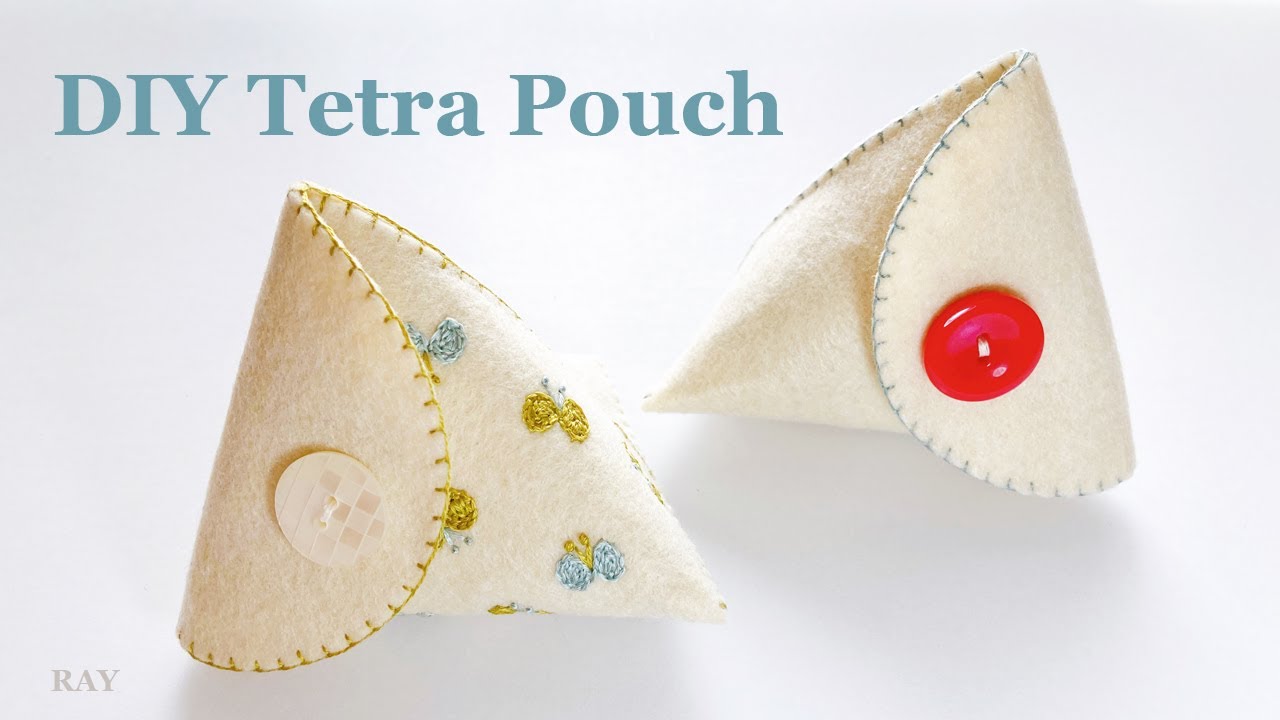 簡単テトラポーチの作り方 フェルトで作るかわいい三角ポーチ フェルトで作るポーチ 小物入れ Diy Easy Tetra Pouch Sewing Youtube