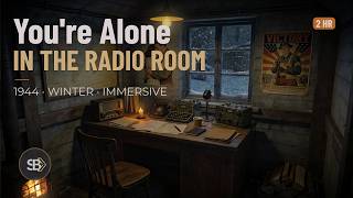 Immersive 1944 Radio Room ASMR - Winter Blizzard &amp; WWII Ambience