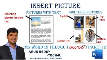 MS WORD IN TELUGU PART - 12 | INSERTING PICTURE IN WORD | INSERTING MULTIPLE PICTURES IN WORD |