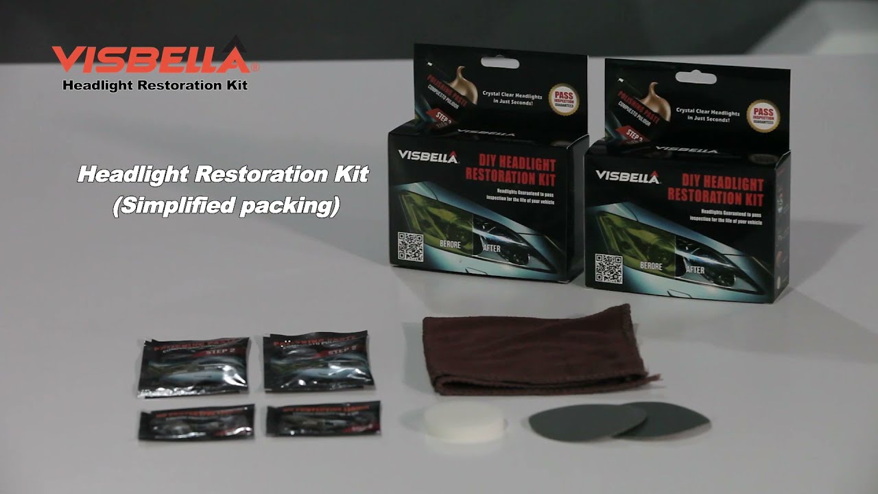 Visbella® Headlight Lens Restoration Kit (Yellow and Blurry Lens Solution)