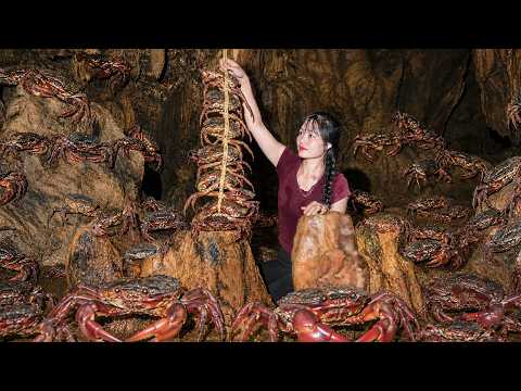 Harvesting Giant Crabs from Large Caves to Sell at Village Market | Climb Rocky Mountains Catch Crab