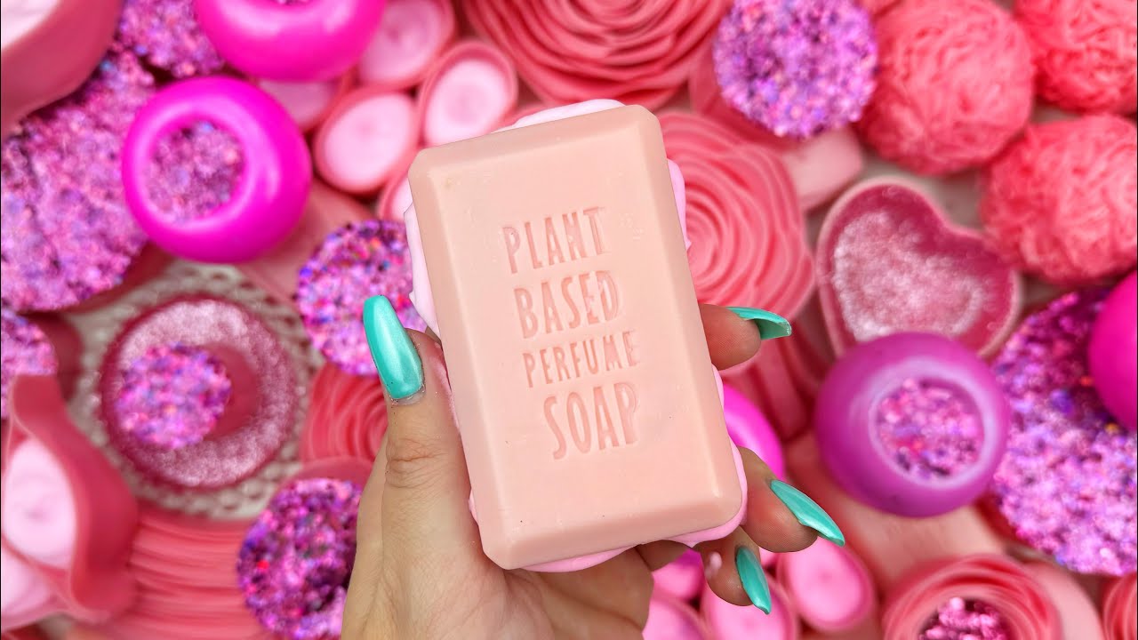 SOAP&GLITTER(4K)★Soap boxes with glitter&foam★Peeling off the film★Clay cracking★4K