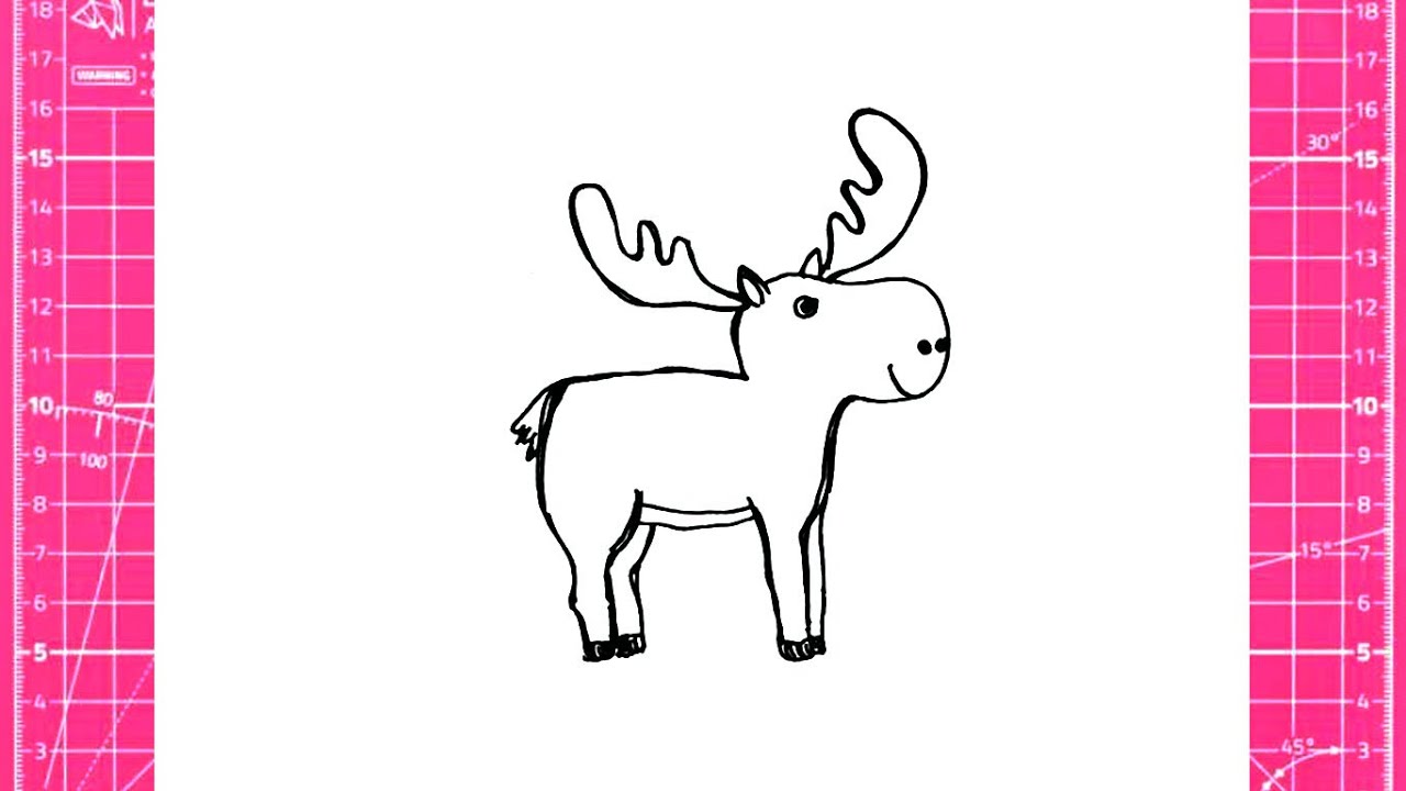 how to draw a moose easy - YouTube
