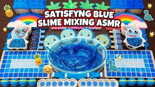 Pure Relaxation! DIY Sparkly Blue Slime with Cute MOn Slime! #1269