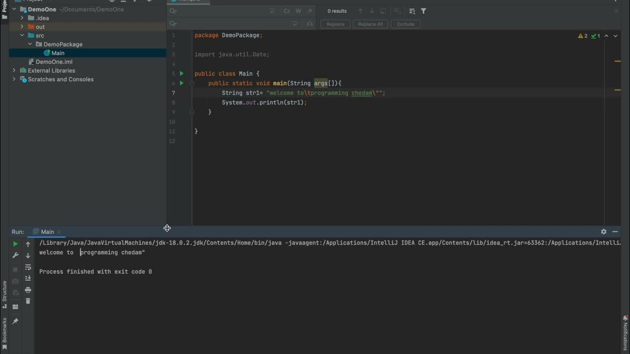 Escape sequence in java - YouTube