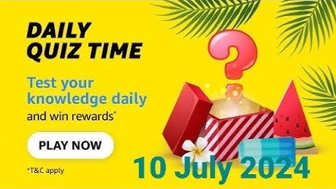 Amazon Daily Quiz Time | 10 July 2024 | ₹50 | Today Answers | Amazon Pay Balance | Answers | Win