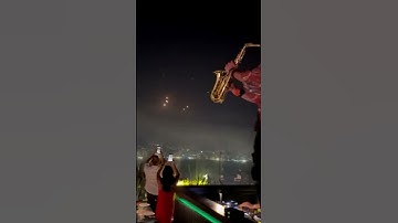Thumbnail of Lebanese saxophonist plays on as Iran fires missiles at Israel