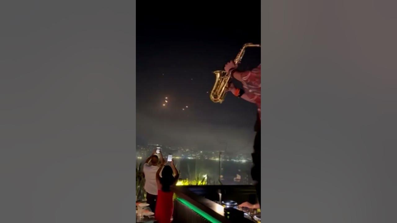 Lebanese saxophonist plays on as Iran fires missiles at Israel