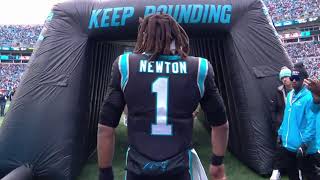 Cam Newton Entrance  Superman returns to the Bank of America Stadium