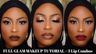 start to finish makeup tutorial for beginners 1 eyeshadow 3 lip combos eid inspired makeup