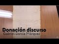 Donación discurso Gabriel García Márquez, Liceo Zipaquirá.