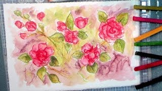 Painting Double Impatiens with Inktense Blocks