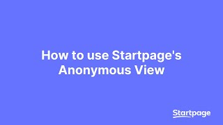 How to use Startpage