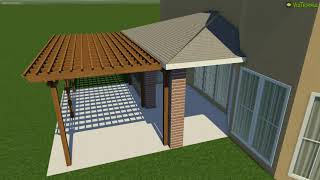 Concrete Pergola and Outdoor Kitchen Idea for Spinks