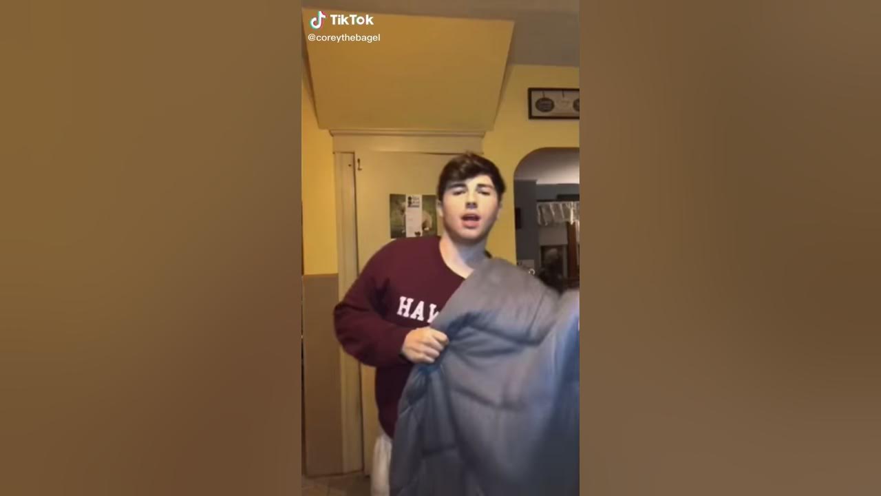 weighted blanket guy falling down stairs tiktok YouTube