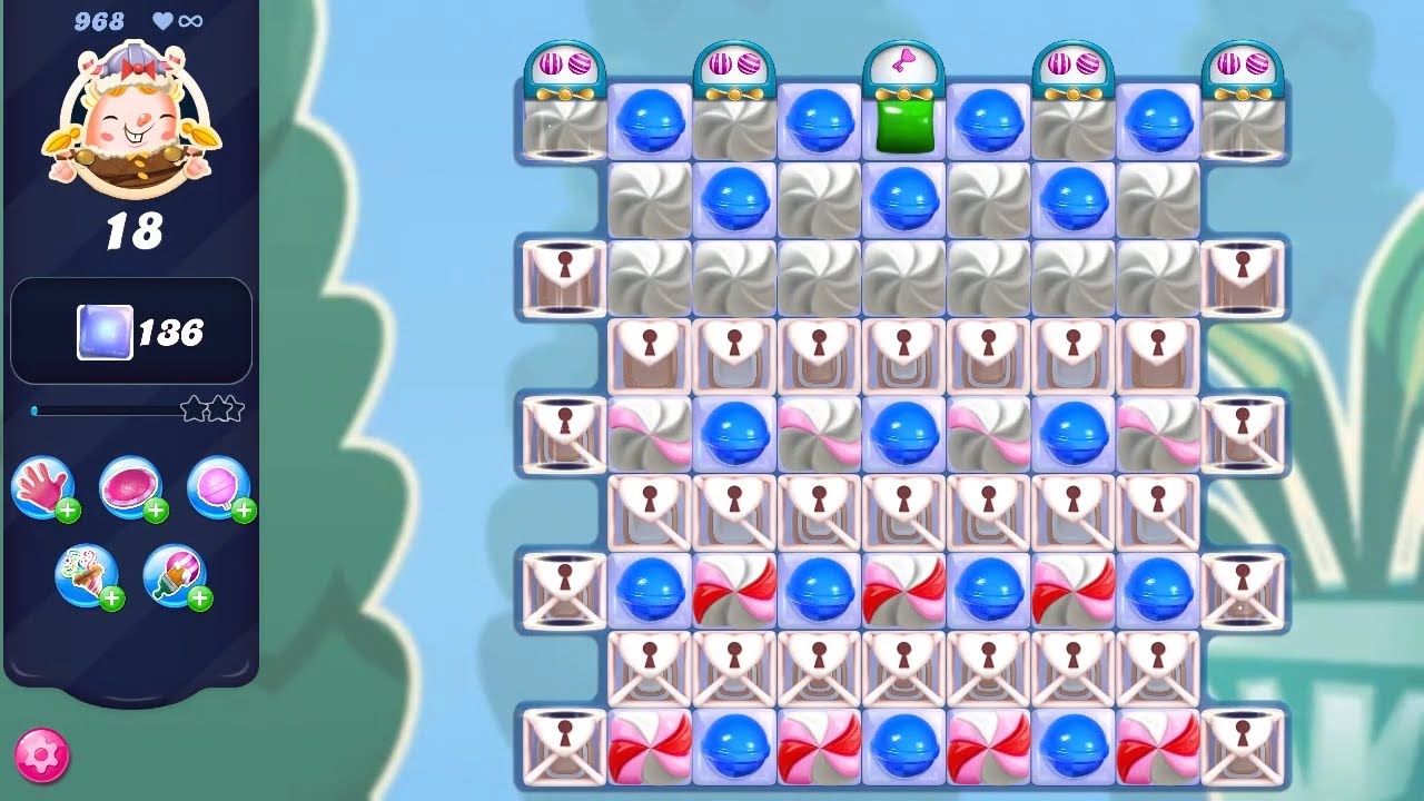 Candy Crush Saga LEVEL 968 NO BOOSTERS™ (selective redesign) - YouTube