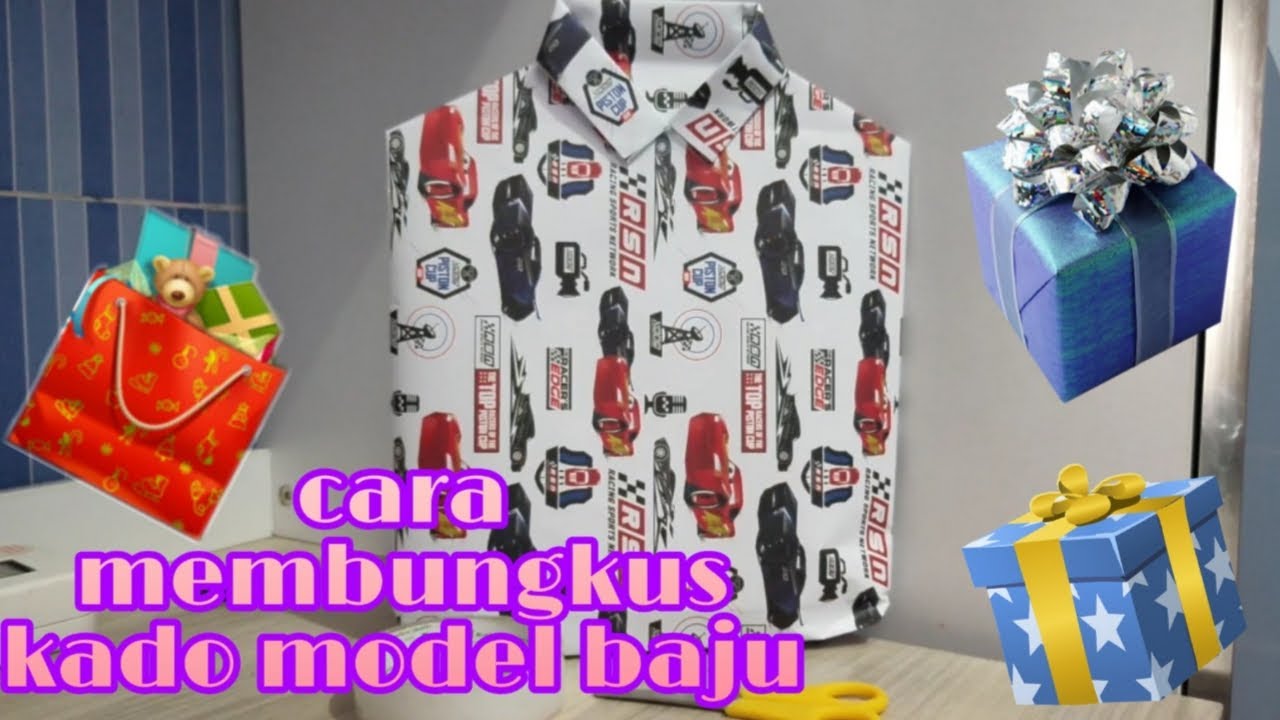 Cara Membuat Bungkus Kado Bentuk Baju Cara Bungkus Kado Youtube