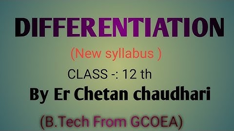 👉NEW SYLLABUS Class 12th MATHS 2 Differentiation Lecture.1🙏HSC Maharashtra board by CHETAN sir 🙏