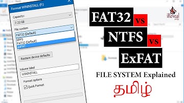 FAT32 VS NTFS VS ExFAT | Windows File System Explained in TAMIL