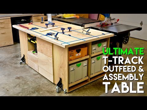 ultimate t track assembly outfeed table workbench with systainer storage how to build