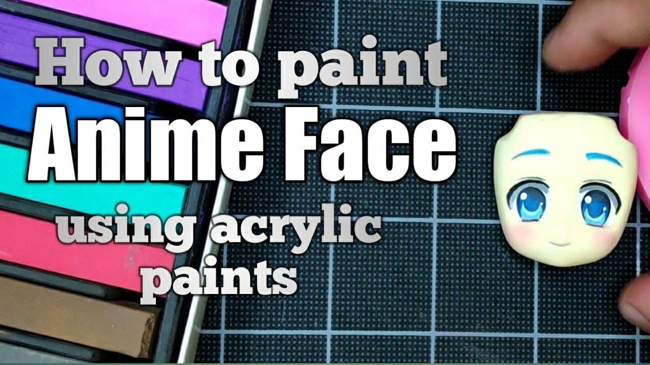 02] How to paint anime face using acrylic paints Hatsune Miku DIY