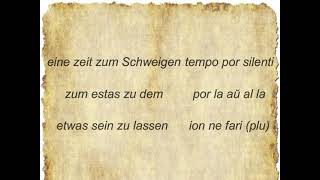 Eine Zeit für alles germana leciono en Esperanto