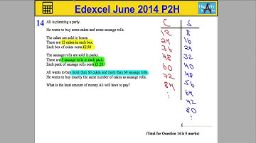 Edexcel Maths P2 June 2014 Higher Q14