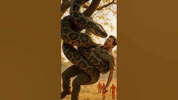 Python Rescue | Giant Python Attacks Man on a Tree 😱 AI Wildlife Short