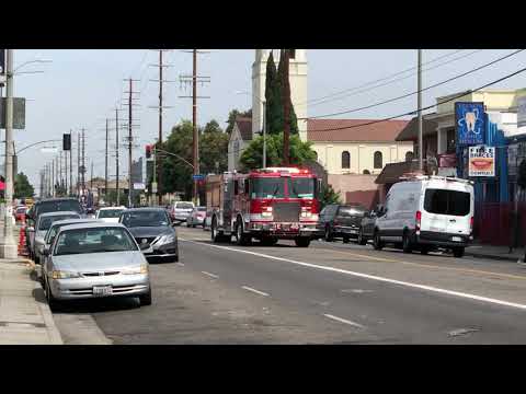 Lafd engine 46 &  rescue 246 responding