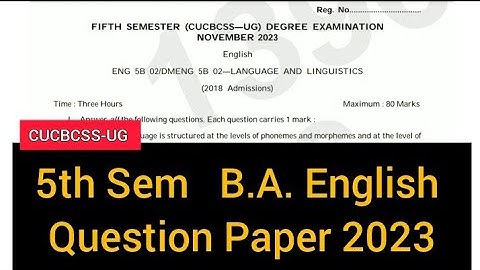 LANGUAGE AND LINGUISTICS          |        5th Sem    B.A. English     Question Paper  2023 #calicut