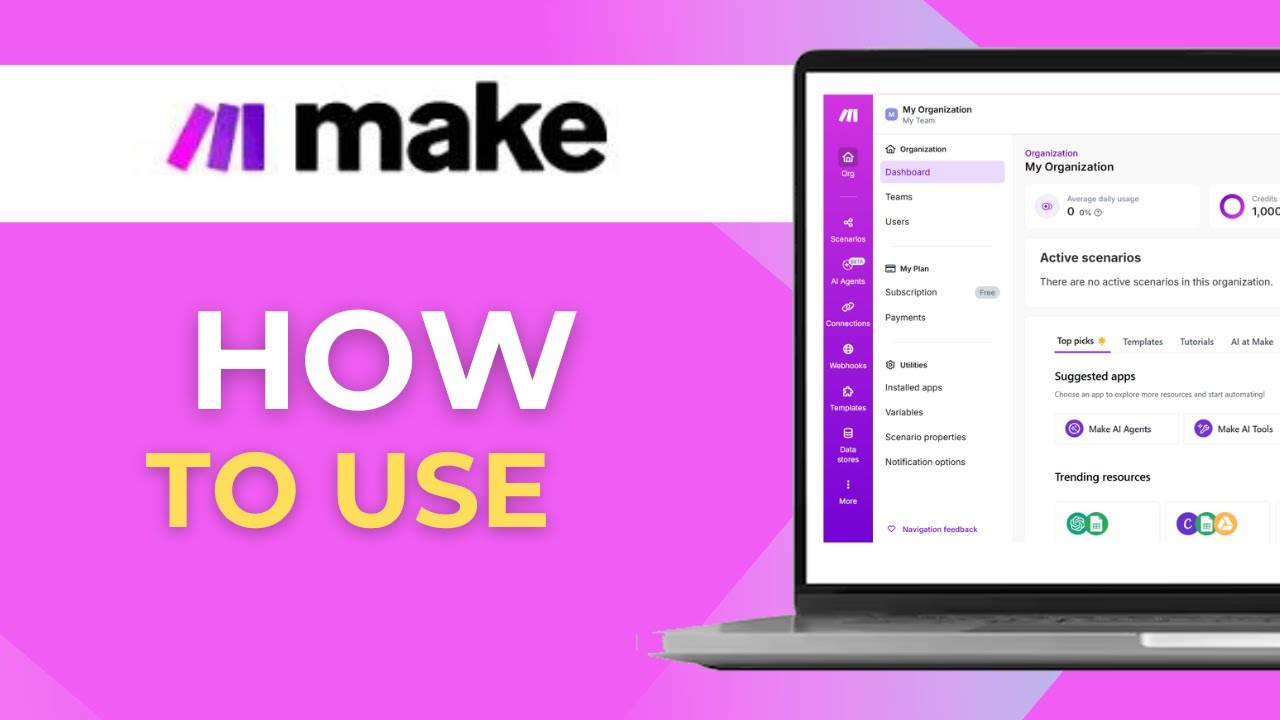 Make.com automation tutorial thumbnail