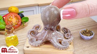 Best Ever Miniature Grilled Spicy Octopus Recipe ASMR Cooking Mini Food