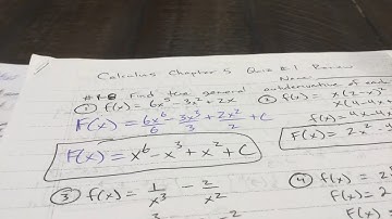 Calculus Chapter 5 Quiz #1 Review and Integral HW Set Helpful Video