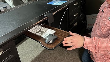 This Under Desk Keyboard Tray Rotates