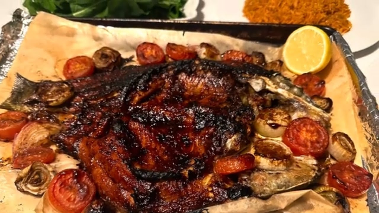 سمج شوي بالفرن مع اطيب تمن احمر خرافي