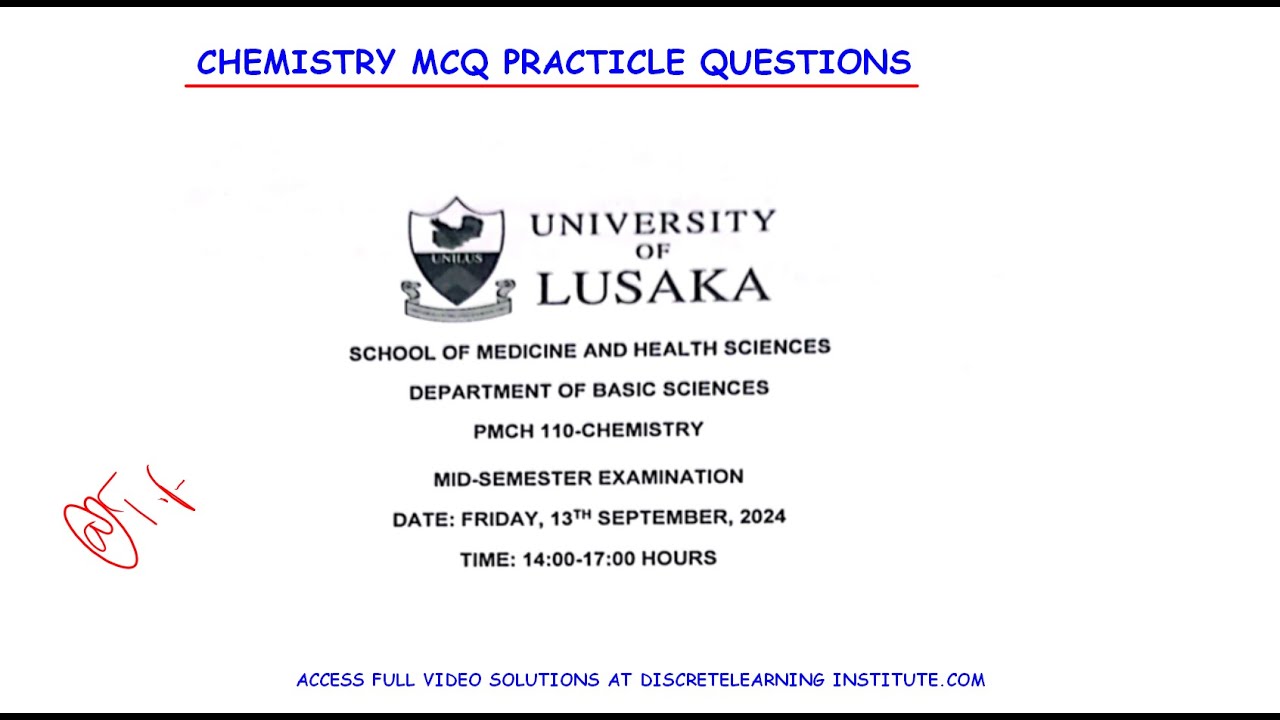 CHEMISTRY A LEVEL MCQ QUESTIONS