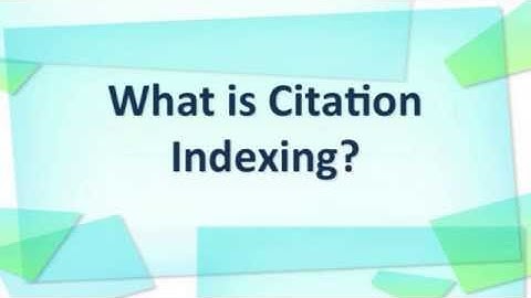 What is Citation Indexing
