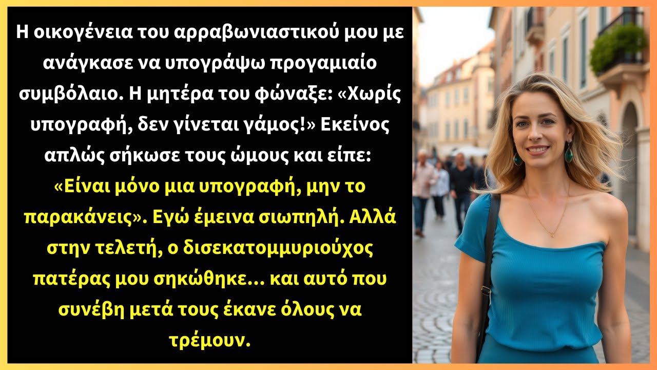 Η οικογένεια του αρραβωνιαστικού μου με ανάγκασε να υπογράψω προγαμιαίο συμβόλαιο.