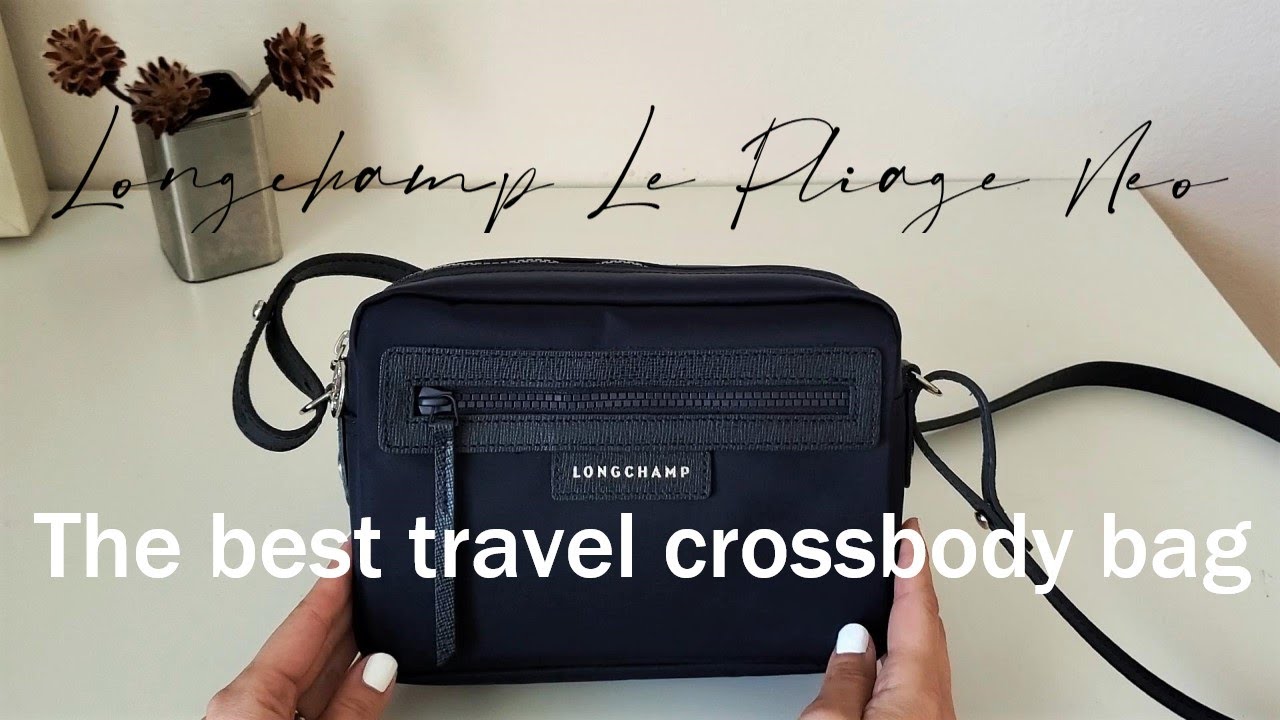 NWT Longchamp Le Pliage Neo Medium Nylon Travel Crossbody Satchel Bag Dark  GRAY