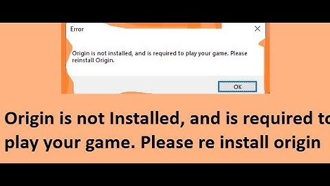 Origin is not installed, Please Re Install the origin  (FIFA-19)  fix