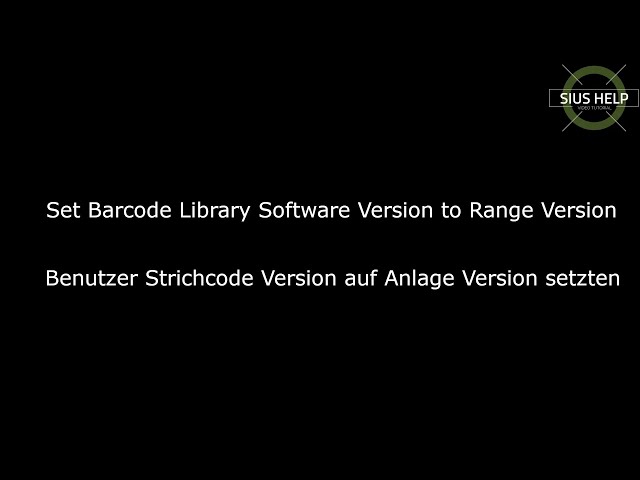 Set Barcode Library to SA941 or SA9004  / Setzten der Strichcode Bibliothek auf SA941 oder SA9004