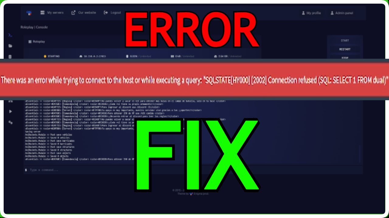 Sqlstate[Hy000] [2002] Connection Refused (Sql: Select 1 From Dual)