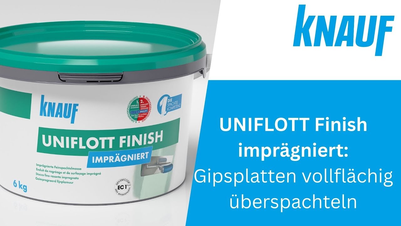 Knauf Uniflott Finish imprägniert Gipsplattenfugen vollflächig überspachteln YouTube